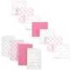 Luvable Friends Infant Girl Cotton Flannel Burp Cloths And Receiving Blankets, 11-Piece, Bird, One Size
