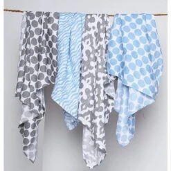 Bacati - Ikat Blue/Gray Swaddling Muslin Blankets Set Of 4 -Graco Shop GUEST 475dba00 0b5f 4dd9 9d7f 08b83e8c198e