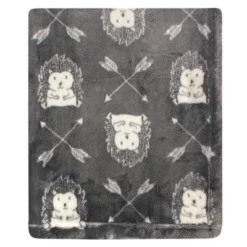 Hudson Baby Infant Boy Cozy Plush Luxury Blankets 2pk, Hedgehog, One Size