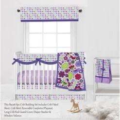 Bacati - Botanical Floral Birds Purple Multicolor 6 Pc Crib Bedding Set With Long Rail Guard Cover 11 Bacati - Botanical Floral Birds Purple Multicolor 6 Pc Crib Bedding Set With Long Rail Guard Cover -Graco Shop GUEST 477ccc3a 6945 4f51 b0bd 4db1dda34d01