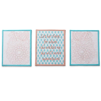 Bacati - Paisley Sophia Coral Aqua 10 Pc Crib Bedding Set With 2 Crib Fitted Sheets 8 Bacati - Paisley Sophia Coral Aqua 10 Pc Crib Bedding Set With 2 Crib Fitted Sheets - Image 8