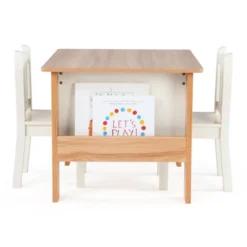 3pc Journey Collection Table And Book Rack With Chairs Natural/White - Humble Crew -Graco Shop GUEST 4ad23b2a cec5 44b7 8173 fb022ba87219
