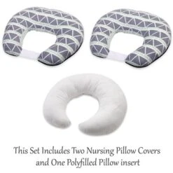 Bacati - 3 Pc Emma Aztec Mint/Navy Large Triangles Muslin Hugster Feeding & Infant Support Nursing Pillow With 2 Removable Zippered Covers -Graco Shop GUEST 4d42541f 03d4 46c8 878f 2a1bdb6f2509