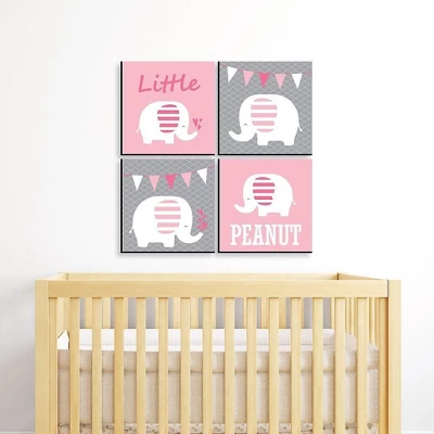 Big Dot Of Happiness Pink Baby Elephant - Kids Room, Nursery Decor And Home Decor - 11 X 11 Inches Nursery Wall Art - Set Of 4 Prints For Baby's Room 1 Big Dot Of Happiness Pink Baby Elephant - Kids Room, Nursery Decor And Home Decor - 11 X 11 Inches Nursery Wall Art - Set Of 4 Prints For Baby's Room
