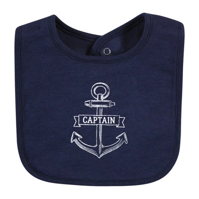 Hudson Baby Infant Boy Cotton Bibs, Captain, One Size 2 Hudson Baby Infant Boy Cotton Bibs, Captain, One Size - Image 2