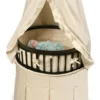 Badger Basket Elite Oval Baby Bassinet With Canopy - Espresso/Ecru