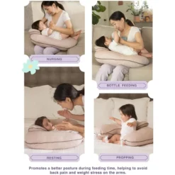 Pharmedoc Nursing Pillow For Breastfeeding - Breast Feeding Pillows With Headrest And Adjustable Waist Straps - Removable Cover - Baby Essentials For Newborn - Full Support For Mom And Baby -Graco Shop GUEST 504574a8 18e9 4734 b0ab fba06204eba3