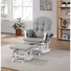 Suite Bebe Mason Glider & Ottoman - White/Oyster