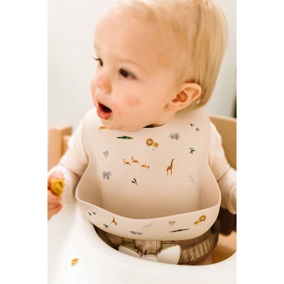 Loulou Lollipop Silicone Printed Bib - Safari 2 Loulou Lollipop Silicone Printed Bib - Safari - Image 2
