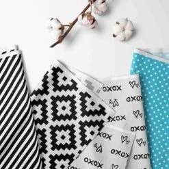 Bacati - Love Aztec Print Black Turquoise 6 Pc Crib Bedding Set With Long Rail Guard Cover