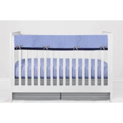 Bacati - Elephants Blue/Navy/Gray 10 Pc Crib Bedding Set With Long Rail Guard Cover -Graco Shop GUEST 54562f74 af06 4340 b727 d263d4a12b07