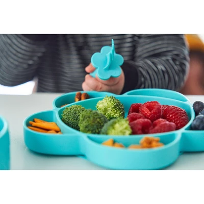 Grabease 4-Piece Stay-Put Table Set For Babies & Toddlers 6 Months & Up, Divided Bowl With Suction Bottoms Plus Self-Feeding Spoon & Fork 4 Grabease 4-Piece Stay-Put Table Set For Babies & Toddlers 6 Months & Up, Divided Bowl With Suction Bottoms Plus Self-Feeding Spoon & Fork - Image 4