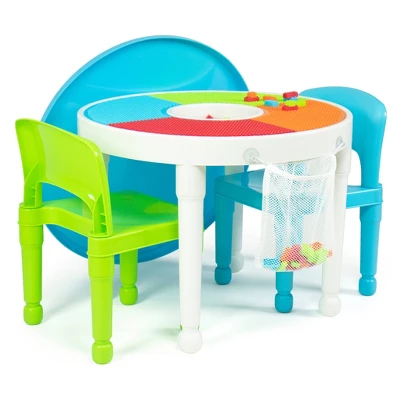 3pc Kids' 2 In 1 Round Activity Table With Chairs - Humble Crew 3 3pc Kids' 2 In 1 Round Activity Table With Chairs - Humble Crew - Image 3