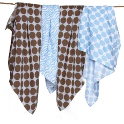 Bacati - Ikat Blue/Chocolate Swaddling Muslin Blankets Set Of 4 -Graco Shop GUEST 580a7005 5fa9 423a a7bd a6b07441f14b