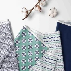 Bacati - 3 Pc Noah Tribal Print Mint Navy Hugster Feeding & Infant Support Nursing Pillow