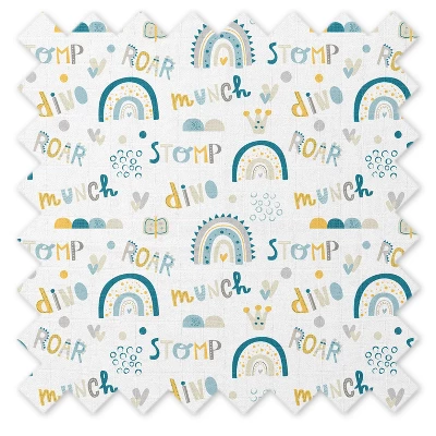 Little Dino Boys Teal/Yellow 2 Pack Muslin Swaddling Blankets 8 Little Dino Boys Teal/Yellow 2 Pack Muslin Swaddling Blankets - Image 8
