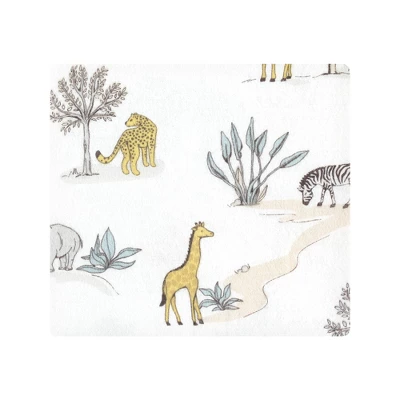 Hudson Baby Infant Boy Cotton Flannel Receiving Blankets, Boy Safari World, One Size 2 Hudson Baby Infant Boy Cotton Flannel Receiving Blankets, Boy Safari World, One Size - Image 2