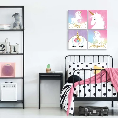 Big Dot Of Happiness Rainbow Unicorn - Kids Room, Nursery Decor And Home Decor - 11 X 11 Inches Nursery Wall Art - Set Of 4 Prints For Baby's Room 2 Big Dot Of Happiness Rainbow Unicorn - Kids Room, Nursery Decor And Home Decor - 11 X 11 Inches Nursery Wall Art - Set Of 4 Prints For Baby's Room - Image 2