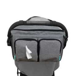 Multi-Compartment Stroller Bag With Adjustable Velcro Straps, Compact & Lightweight Bag For Diapers, Bottles, And Baby Accessories
