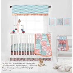 Bacati - Paisley Sophia Coral Aqua 10 Pc Crib Bedding Set With 2 Crib Fitted Sheets 11 Bacati - Paisley Sophia Coral Aqua 10 Pc Crib Bedding Set With 2 Crib Fitted Sheets -Graco Shop GUEST 600daddf f21c 438d b52c c72a14faed64