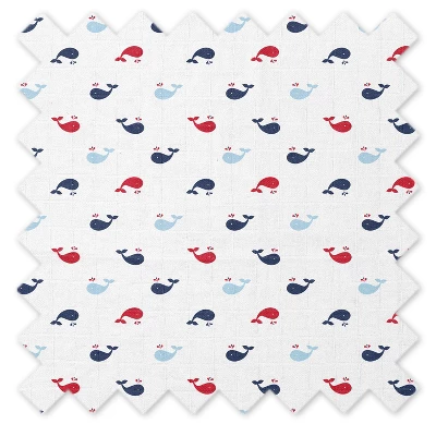 Bacati - Little Sailor Boys Whales/Boats Muslin 4 Pc Toddler Bedding Set 9 Bacati - Little Sailor Boys Whales/Boats Muslin 4 Pc Toddler Bedding Set - Image 9