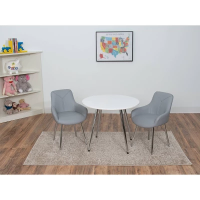 Kids' Table With 2 Modern Upholstered Chairs - Gift Mark 1 Kids' Table With 2 Modern Upholstered Chairs - Gift Mark