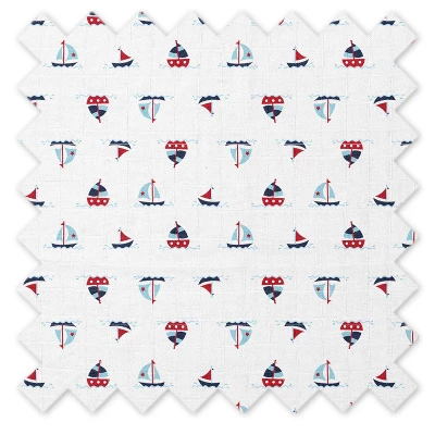 Bacati - Little Sailor Boys Whales/Boats Muslin 4 Pc Toddler Bedding Set 8 Bacati - Little Sailor Boys Whales/Boats Muslin 4 Pc Toddler Bedding Set - Image 8