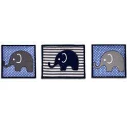 Bacati - Elephants Blue/Navy/Gray 10 Pc Crib Bedding Set With 2 Crib Fitted Sheets -Graco Shop GUEST 66d0d899 41e9 4982 b124 a0e087e19399