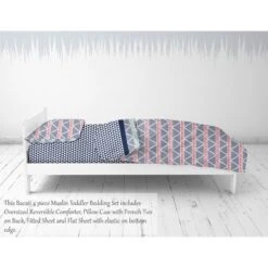 Bacati - Emma Coral/Mint/Navy Triangles Muslin 4 Pc Toddler Bedding Set 11 Bacati - Emma Coral/Mint/Navy Triangles Muslin 4 Pc Toddler Bedding Set -Graco Shop GUEST 695798fb 6726 47c5 aa03 cba51ccd5bea