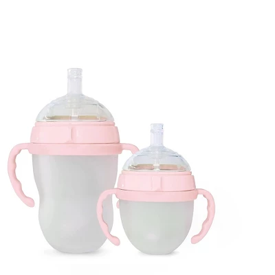 Botabee Straw Transition Cup Kit For Comotomo Baby Bottles Fits 5oz & 8oz Bottles, 2 Pack, Pink 2 Botabee Straw Transition Cup Kit For Comotomo Baby Bottles Fits 5oz & 8oz Bottles, 2 Pack, Pink - Image 2