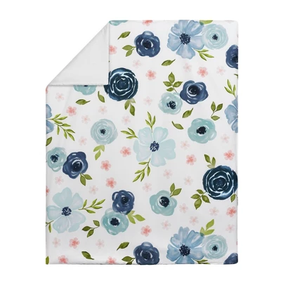 5pc Sweet Jojo Designs Watercolor Floral Toddler Bedding Set Pink/Blue - Sweet Jojo Designs 1 5pc Sweet Jojo Designs Watercolor Floral Toddler Bedding Set Pink/Blue - Sweet Jojo Designs