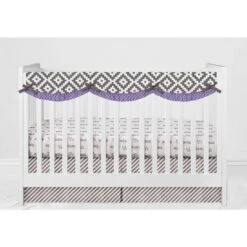 Bacati - Love Gray Lilac 10 Pc Crib Bedding Set With Long Rail Guard Cover -Graco Shop GUEST 6ae77738 1c49 4cbb aca5 3be344ba8076