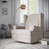 Storkcraft Serenity Wingback Upholstered Reclining Glider With USB Charging Port
