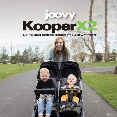 Joovy KooperX2 Lightweight Compact Double Stroller With Trays 2 Joovy KooperX2 Lightweight Compact Double Stroller With Trays - Image 2