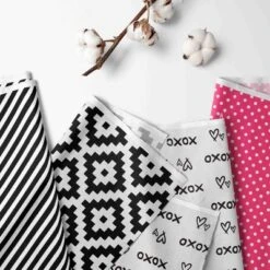 Bacati - Love Black Fuschia 6 Pc Crib Bedding Set With Long Rail Guard Cover