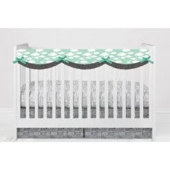 Bacati - Clouds In The City Mint/Gray 10 Pc Crib Bedding Set With Long Rail Guard Cover -Graco Shop GUEST 6f6b1976 9cdc 4b8d b7bd ac8b9cae0d40