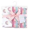 Hudson Baby Infant Girl Cotton Flannel Burp Cloths, Modern Rainbow, One Size