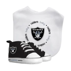 Baby Fanatic 2 Piece Bid And Shoes - NFL Las Vegas Raiders - White Unisex Infant Apparel