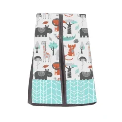 Bacati - Jungle Safari Aqua Orange Gray 10 Pc Crib Bedding Set With Long Rail Guard Cover -Graco Shop GUEST 7137b73b 708a 482a 86da 950c3d90a2c6