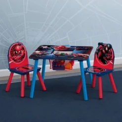Delta Children Spider-Man Kids' Table And Chair Set With Storage (2 Chairs Included) - Greenguard Gold Certified - 3ct