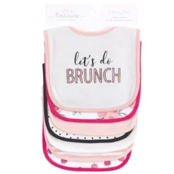 Little Treasure Baby Girl Cotton Bibs, Love Brunch, One Size
