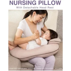 Pharmedoc Nursing Pillow For Breastfeeding - Breast Feeding Pillows With Headrest And Adjustable Waist Straps - Removable Cover - Baby Essentials For Newborn - Full Support For Mom And Baby -Graco Shop GUEST 73045344 a0ad 4add 93f7 3f8abca17502