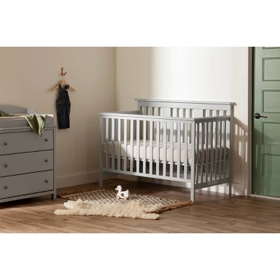 Cotton Candy Baby Crib 4 Heights With Toddler Rail - Soft Gray - South Shore 1 Cotton Candy Baby Crib 4 Heights With Toddler Rail - Soft Gray - South Shore