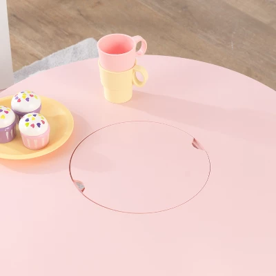 Round Storage Table And Chair Set White/Pink - KidKraft 4 Round Storage Table And Chair Set White/Pink - KidKraft - Image 4