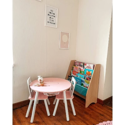 Round Storage Table And Chair Set White/Pink - KidKraft 9 Round Storage Table And Chair Set White/Pink - KidKraft - Image 9