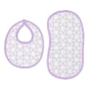 Bacati - Petals/Floral Muslin 4 Pc Set Of Bibs & Burp Cloths Set Lilac