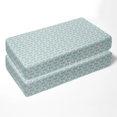Bacati - Paisley Sophia Coral Aqua 10 Pc Crib Bedding Set With 2 Crib Fitted Sheets 5 Bacati - Paisley Sophia Coral Aqua 10 Pc Crib Bedding Set With 2 Crib Fitted Sheets - Image 5