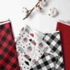 Bacati - Lumberjack Red Black Gray 10 Pc Crib Bedding Set With Long Rail Guard Cover
