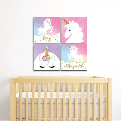 Big Dot Of Happiness Rainbow Unicorn - Kids Room, Nursery Decor And Home Decor - 11 X 11 Inches Nursery Wall Art - Set Of 4 Prints For Baby's Room 1 Big Dot Of Happiness Rainbow Unicorn - Kids Room, Nursery Decor And Home Decor - 11 X 11 Inches Nursery Wall Art - Set Of 4 Prints For Baby's Room