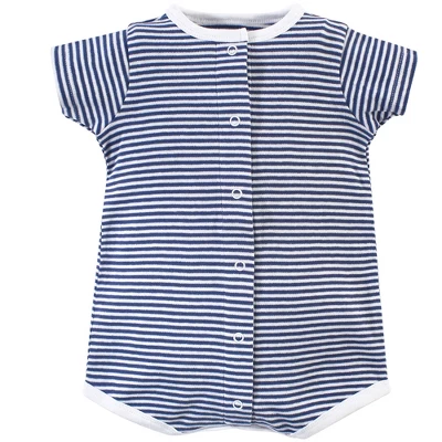 Touched By Nature Baby Boy Organic Cotton Rompers 3pk, Blue Whale 2 Touched By Nature Baby Boy Organic Cotton Rompers 3pk, Blue Whale - Image 2